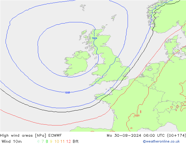 High wind areas ECMWF Seg 30.09.2024 06 UTC