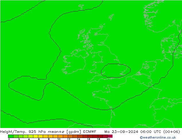 Géop./Temp. 925 hPa ECMWF lun 23.09.2024 06 UTC