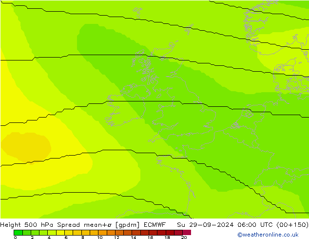 Géop. 500 hPa Spread ECMWF dim 29.09.2024 06 UTC