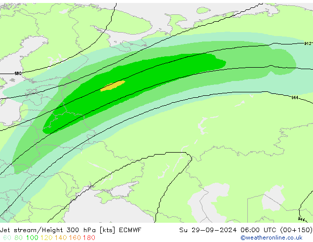 Jet stream/Height 300 hPa ECMWF Ne 29.09.2024 06 UTC