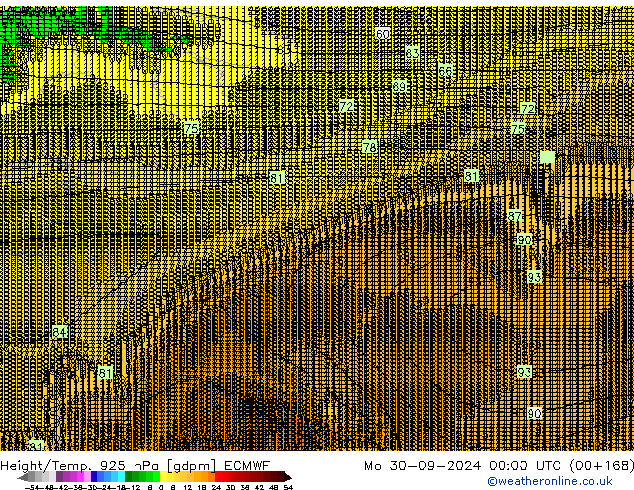 Height/Temp. 925 hPa ECMWF Seg 30.09.2024 00 UTC