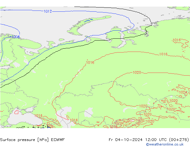 pression de l'air ECMWF ven 04.10.2024 12 UTC