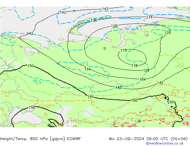 Height/Temp. 850 hPa ECMWF  23.09.2024 06 UTC