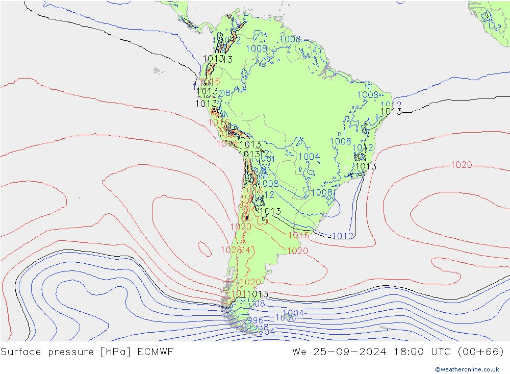 приземное давление ECMWF ср 25.09.2024 18 UTC