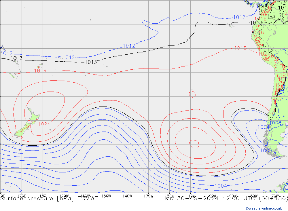 pression de l'air ECMWF lun 30.09.2024 12 UTC