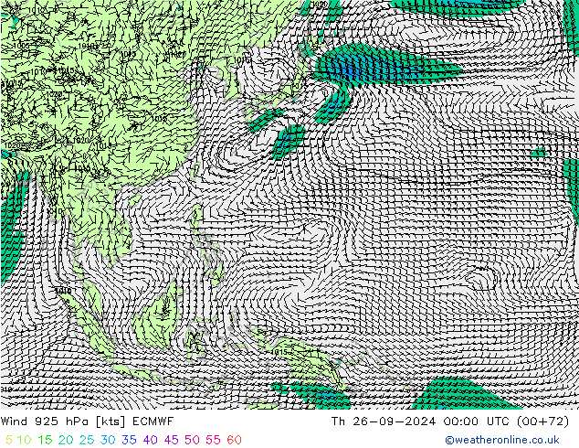 Vento 925 hPa ECMWF Qui 26.09.2024 00 UTC