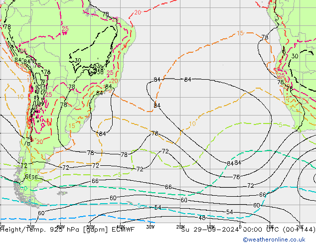 Hoogte/Temp. 925 hPa ECMWF zo 29.09.2024 00 UTC