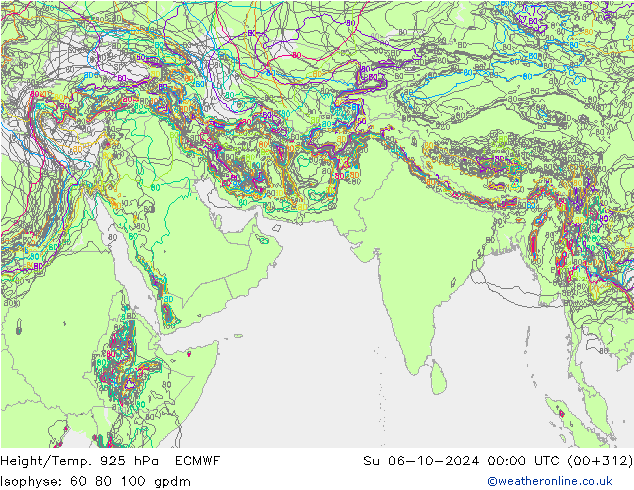 Height/Temp. 925 hPa ECMWF Ne 06.10.2024 00 UTC