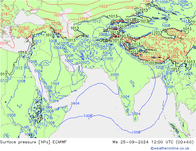 приземное давление ECMWF ср 25.09.2024 12 UTC