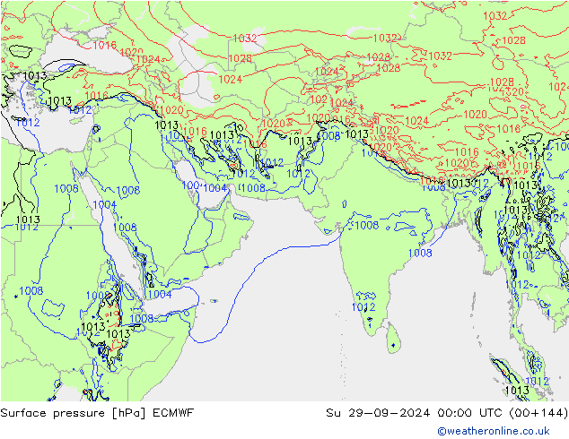 Luchtdruk (Grond) ECMWF zo 29.09.2024 00 UTC