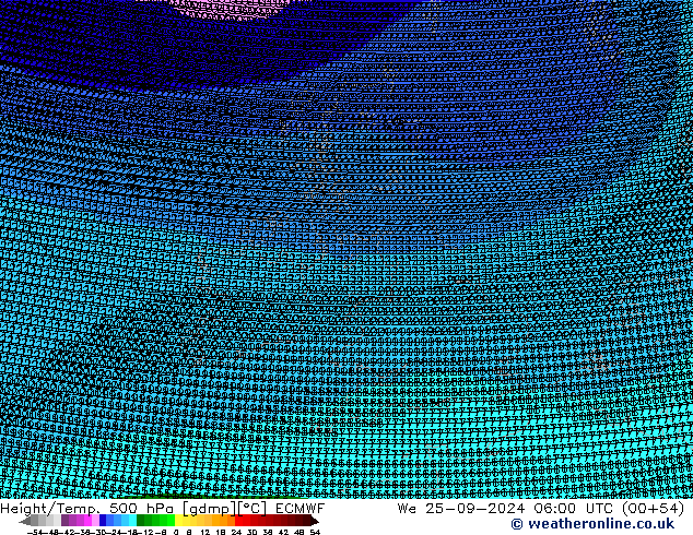 Geop./Temp. 500 hPa ECMWF mié 25.09.2024 06 UTC