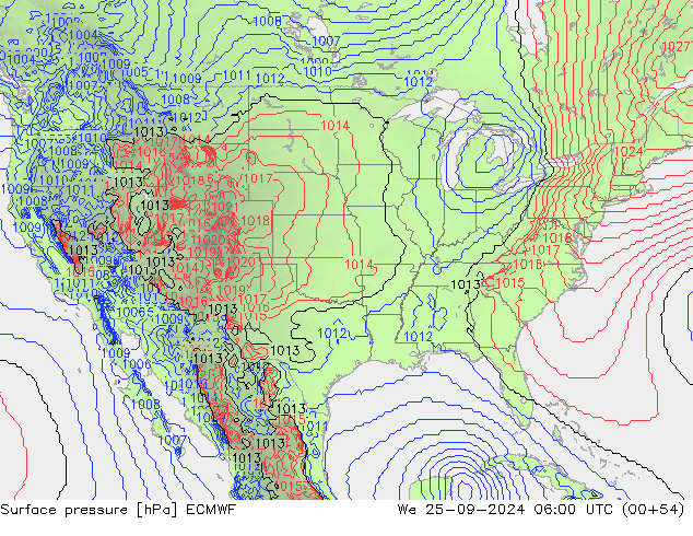 pression de l'air ECMWF mer 25.09.2024 06 UTC