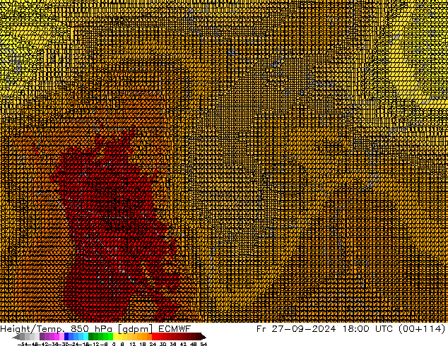 Height/Temp. 850 hPa ECMWF  27.09.2024 18 UTC