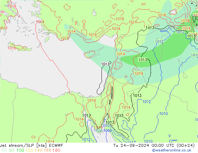 Courant-jet ECMWF mar 24.09.2024 00 UTC