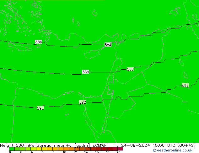 Géop. 500 hPa Spread ECMWF mar 24.09.2024 18 UTC