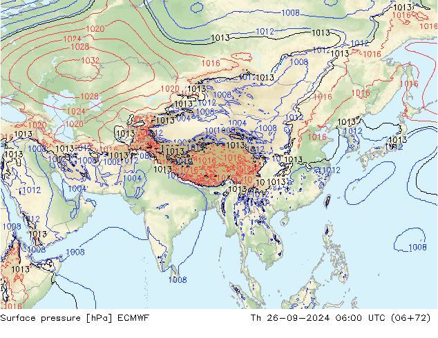 приземное давление ECMWF чт 26.09.2024 06 UTC