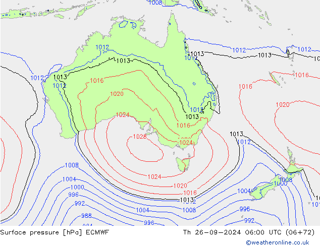 приземное давление ECMWF чт 26.09.2024 06 UTC