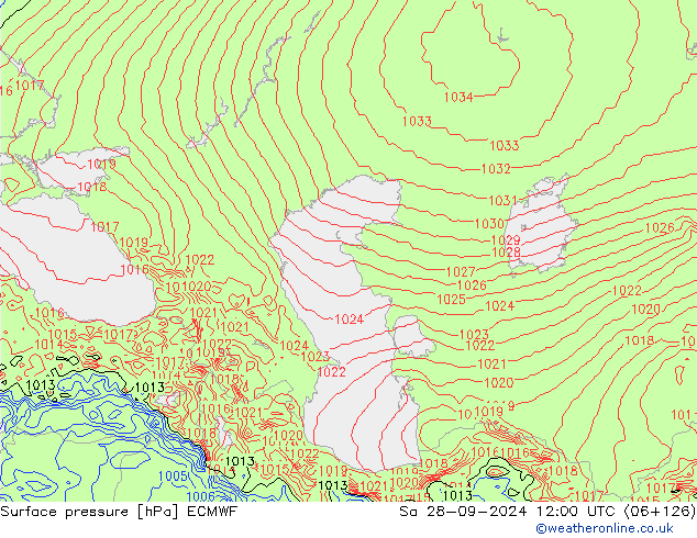 Luchtdruk (Grond) ECMWF za 28.09.2024 12 UTC