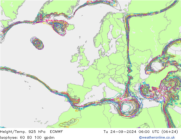 Geop./Temp. 925 hPa ECMWF mar 24.09.2024 06 UTC