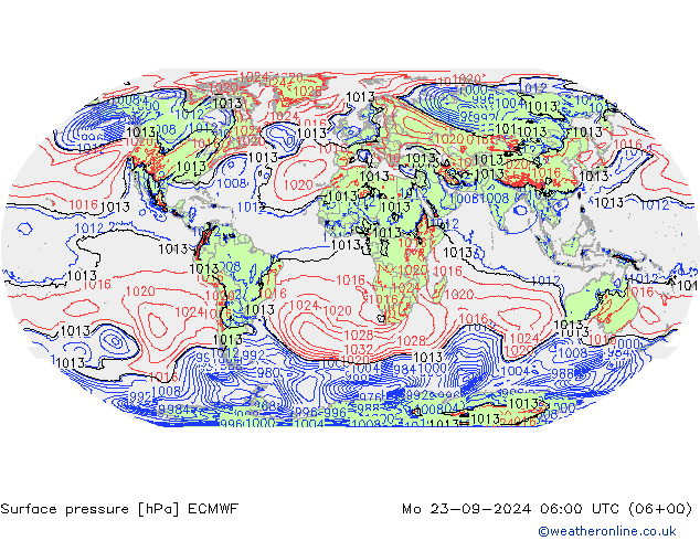 ciśnienie ECMWF pon. 23.09.2024 06 UTC