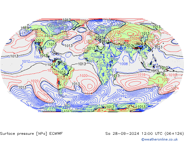 pressão do solo ECMWF Sáb 28.09.2024 12 UTC