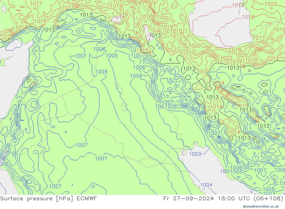 Yer basıncı ECMWF Cu 27.09.2024 18 UTC