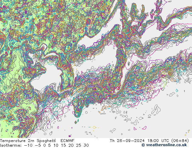 Temperatuurkaart Spaghetti ECMWF do 26.09.2024 18 UTC