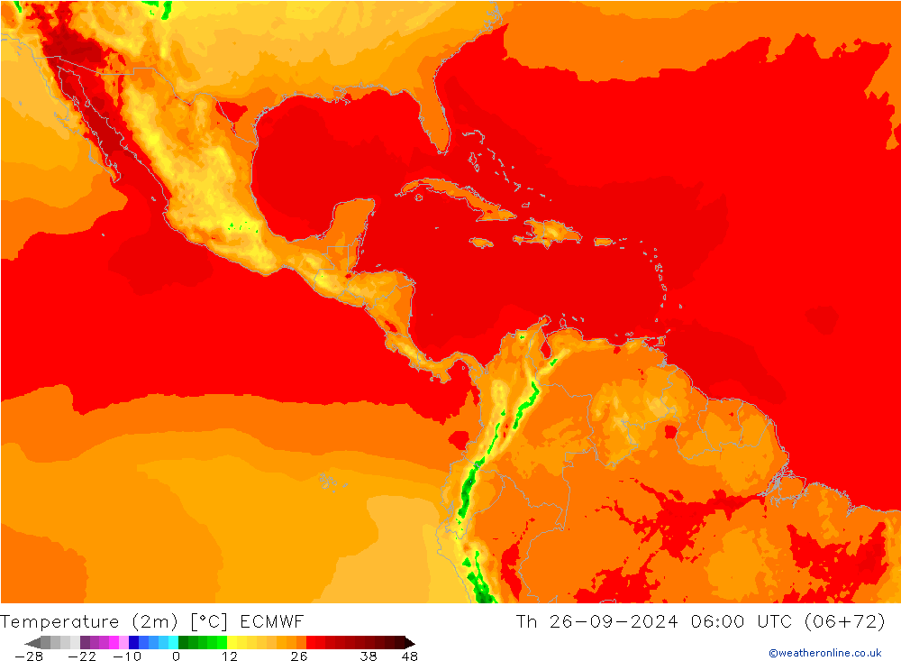 Temperature (2m) ECMWF Th 26.09.2024 06 UTC