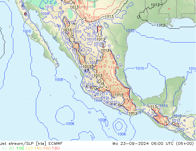 Prąd strumieniowy ECMWF pon. 23.09.2024 06 UTC