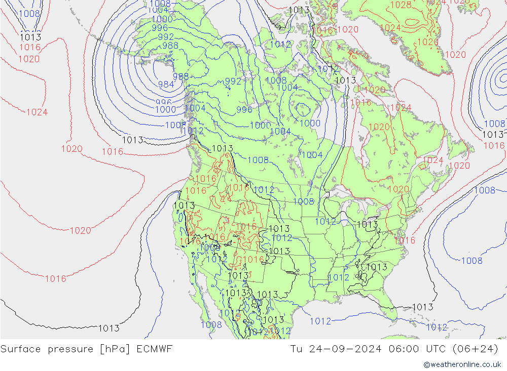 Bodendruck ECMWF Di 24.09.2024 06 UTC