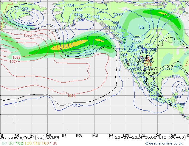 Jet stream/SLP ECMWF Th 26.09.2024 00 UTC