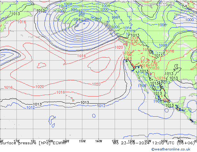 pression de l'air ECMWF lun 23.09.2024 12 UTC