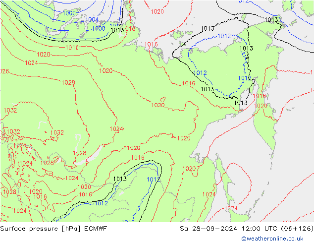 pression de l'air ECMWF sam 28.09.2024 12 UTC