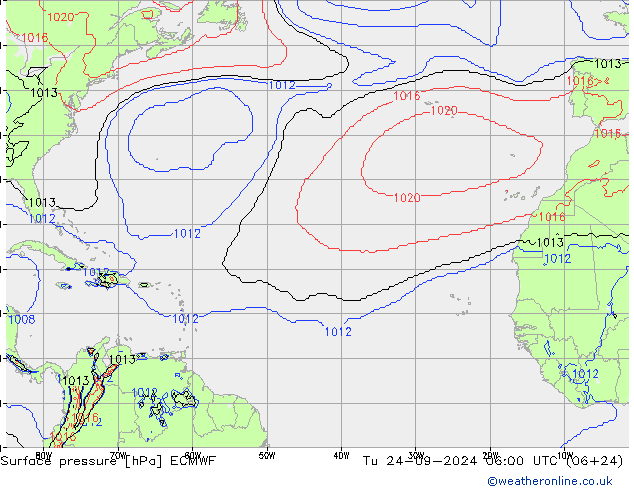 Yer basıncı ECMWF Sa 24.09.2024 06 UTC