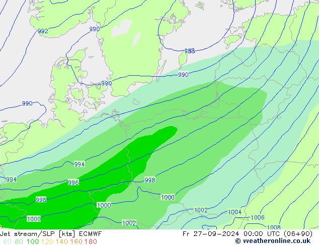 Courant-jet ECMWF ven 27.09.2024 00 UTC