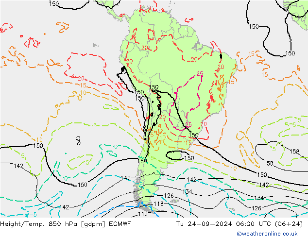 Height/Temp. 850 hPa ECMWF Ter 24.09.2024 06 UTC