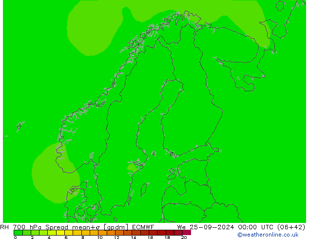 RV 700 hPa Spread ECMWF wo 25.09.2024 00 UTC