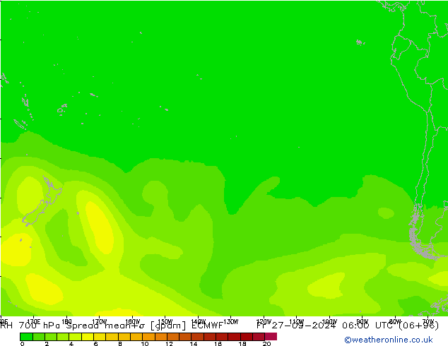 RH 700 hPa Spread ECMWF Fr 27.09.2024 06 UTC