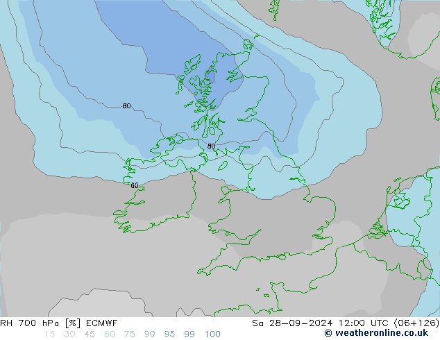 RV 700 hPa ECMWF za 28.09.2024 12 UTC