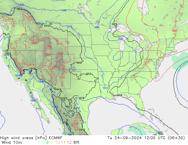 High wind areas ECMWF mar 24.09.2024 12 UTC