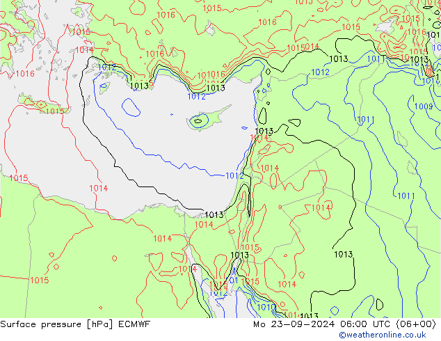 Surface pressure ECMWF Mo 23.09.2024 06 UTC