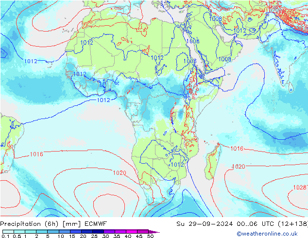 Precipitación (6h) ECMWF dom 29.09.2024 06 UTC