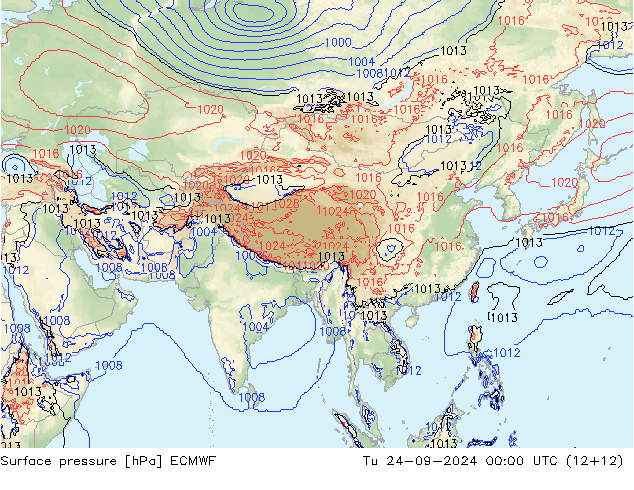 Bodendruck ECMWF Di 24.09.2024 00 UTC