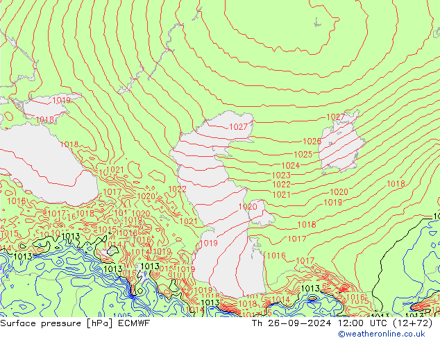 приземное давление ECMWF чт 26.09.2024 12 UTC