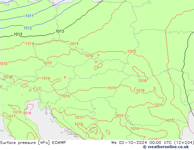 приземное давление ECMWF ср 02.10.2024 00 UTC