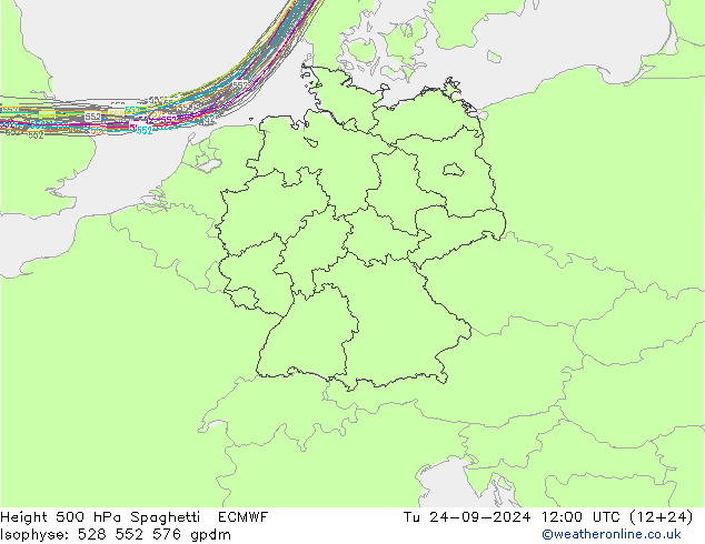 Height 500 hPa Spaghetti ECMWF mar 24.09.2024 12 UTC