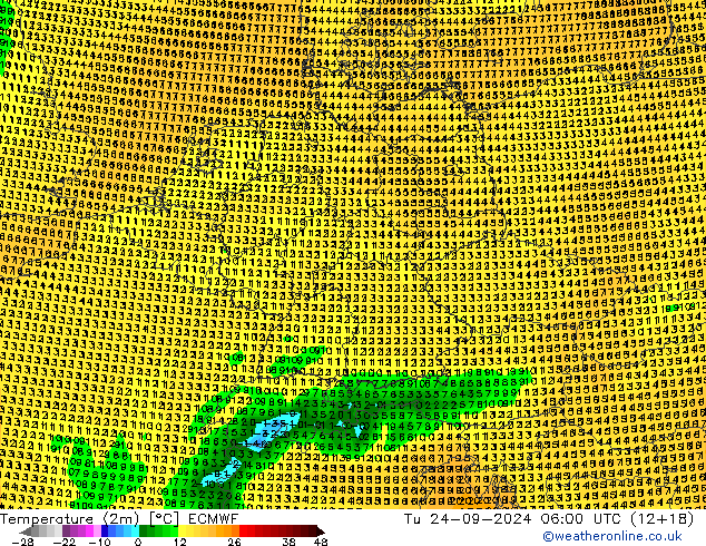 карта температуры ECMWF вт 24.09.2024 06 UTC