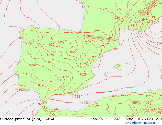 pression de l'air ECMWF dim 29.09.2024 00 UTC