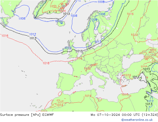 приземное давление ECMWF пн 07.10.2024 00 UTC