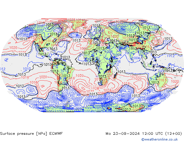 Surface pressure ECMWF Mo 23.09.2024 12 UTC